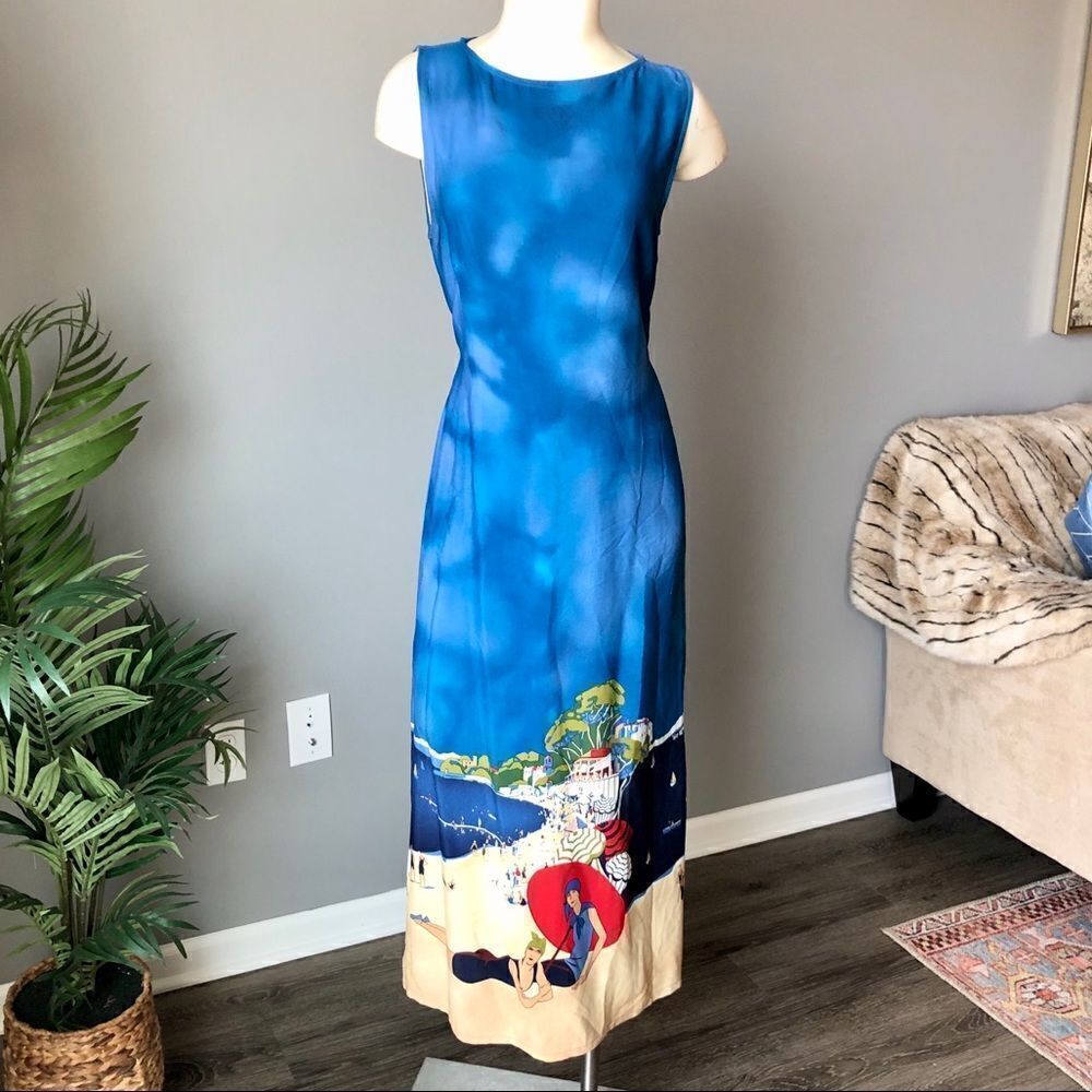 Melrose studio beach scene maxi dress